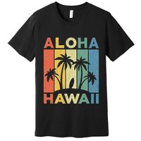 Aloha Hawaii Hawaiian Island Palm Beach Surfboard Surf Premium T-Shirt