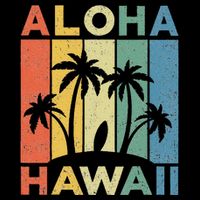 Aloha Hawaii Hawaiian Island Palm Beach Surfboard Surf Premium T-Shirt