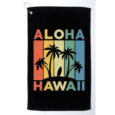 Aloha Hawaii Hawaiian Island Palm Beach Surfboard Surf Golf Towel