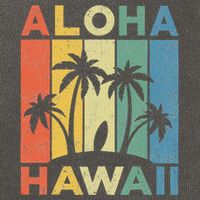 Aloha Hawaii Hawaiian Island Palm Beach Surfboard Surf Cotton Canvas Backpack