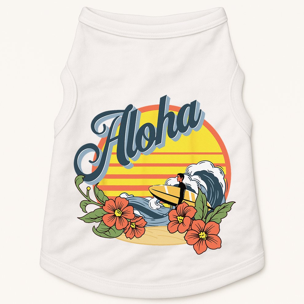 Aloha Hawaii Hawaiian island Surf Sport  Doggie Tank