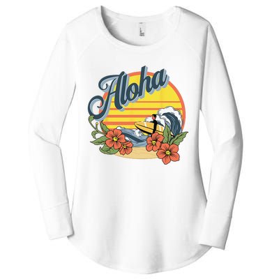 Aloha Hawaii Hawaiian island Surf Sport  Women's Perfect Tri Tunic Long Sleeve Shirt