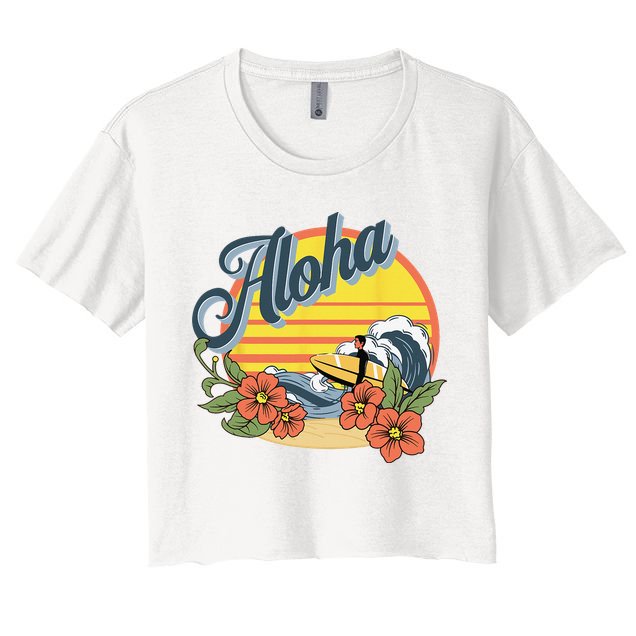 Aloha Hawaii Hawaiian island Surf Sport  Crop Top