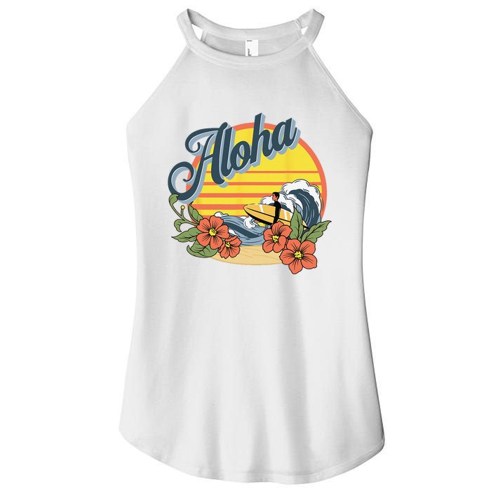 Aloha Hawaii Hawaiian island Surf Sport  Women’s Perfect Tri Rocker Tank