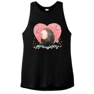 Animal Hedgehog Heart Valentines Day Gift Hedgehog Cool Gift Ladies PosiCharge Tri-Blend Wicking Tank