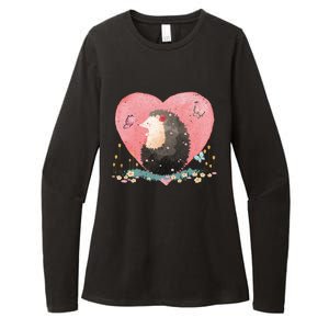 Animal Hedgehog Heart Valentines Day Gift Hedgehog Cool Gift Womens CVC Long Sleeve Shirt