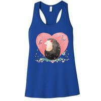 Animal Hedgehog Heart Valentines Day Gift Hedgehog Cool Gift Women's Racerback Tank