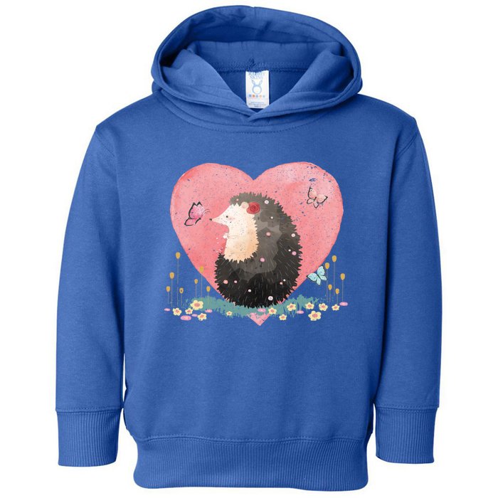 Animal Hedgehog Heart Valentines Day Gift Hedgehog Cool Gift Toddler Hoodie