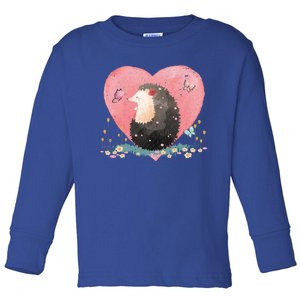 Animal Hedgehog Heart Valentines Day Gift Hedgehog Cool Gift Toddler Long Sleeve Shirt