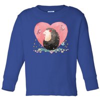 Animal Hedgehog Heart Valentines Day Gift Hedgehog Cool Gift Toddler Long Sleeve Shirt