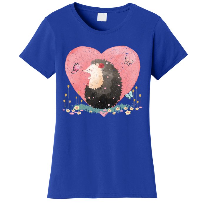 Animal Hedgehog Heart Valentines Day Gift Hedgehog Cool Gift Women's T-Shirt