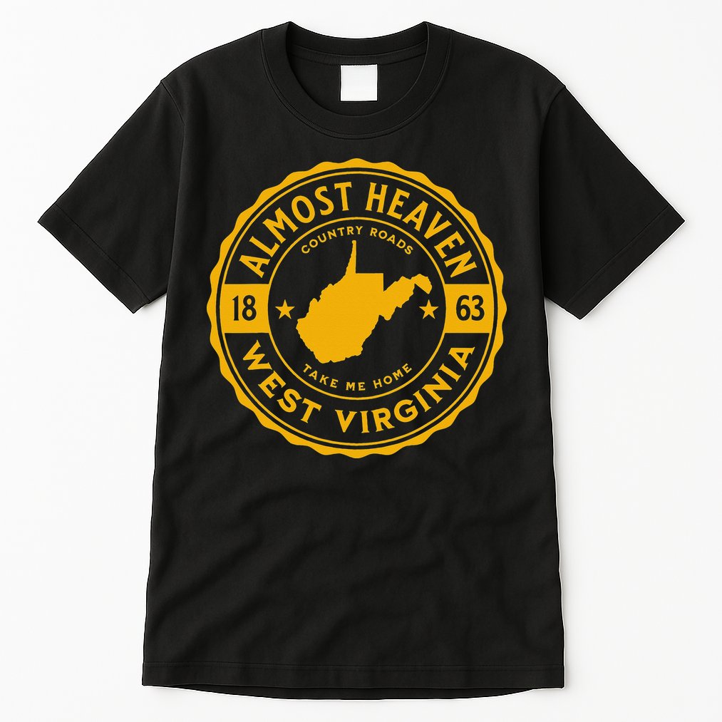 Almost Heaven Home West Virginia Map 304 WV Vintage Tall T-Shirt