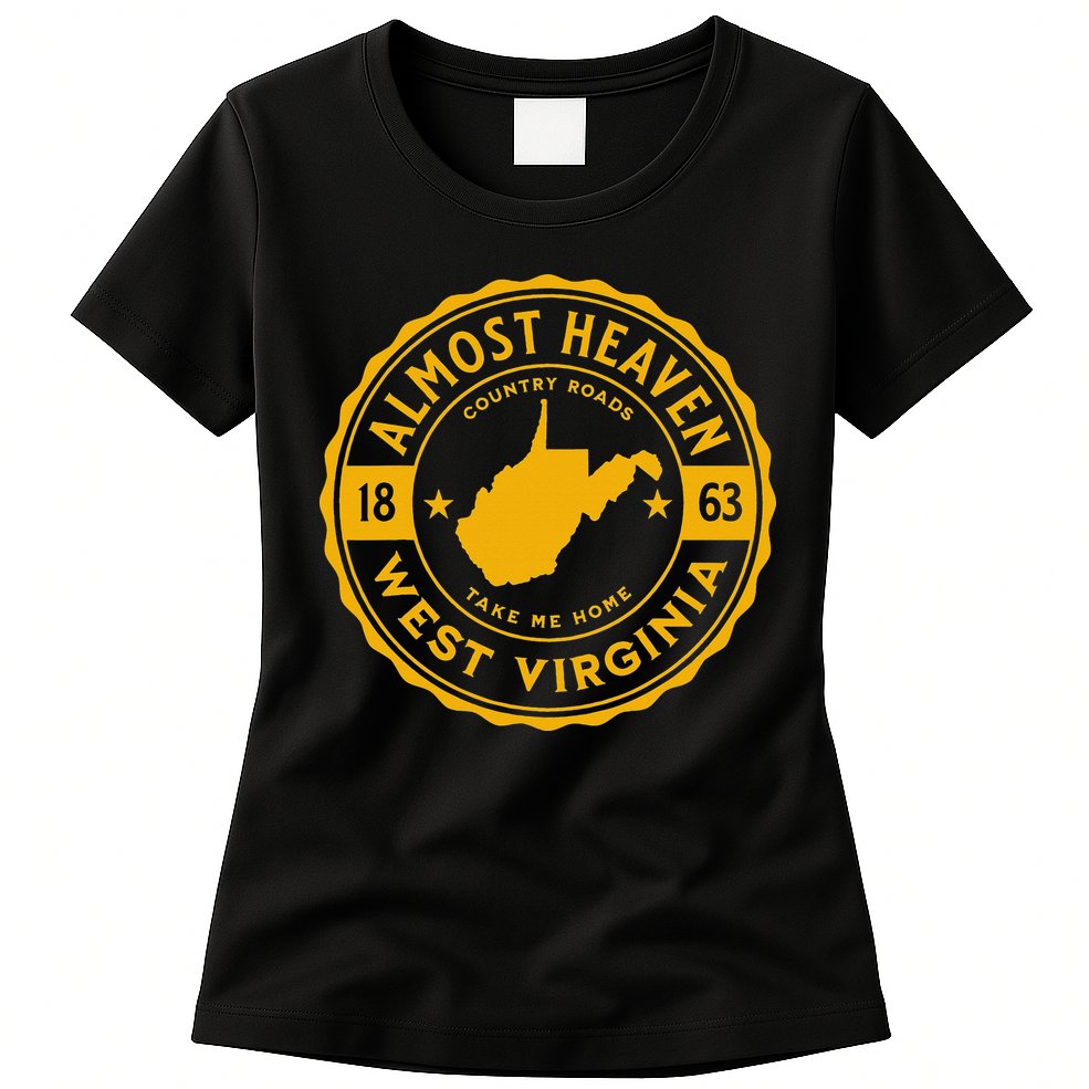 Almost Heaven Home West Virginia Map 304 WV Vintage Womens T-Shirt