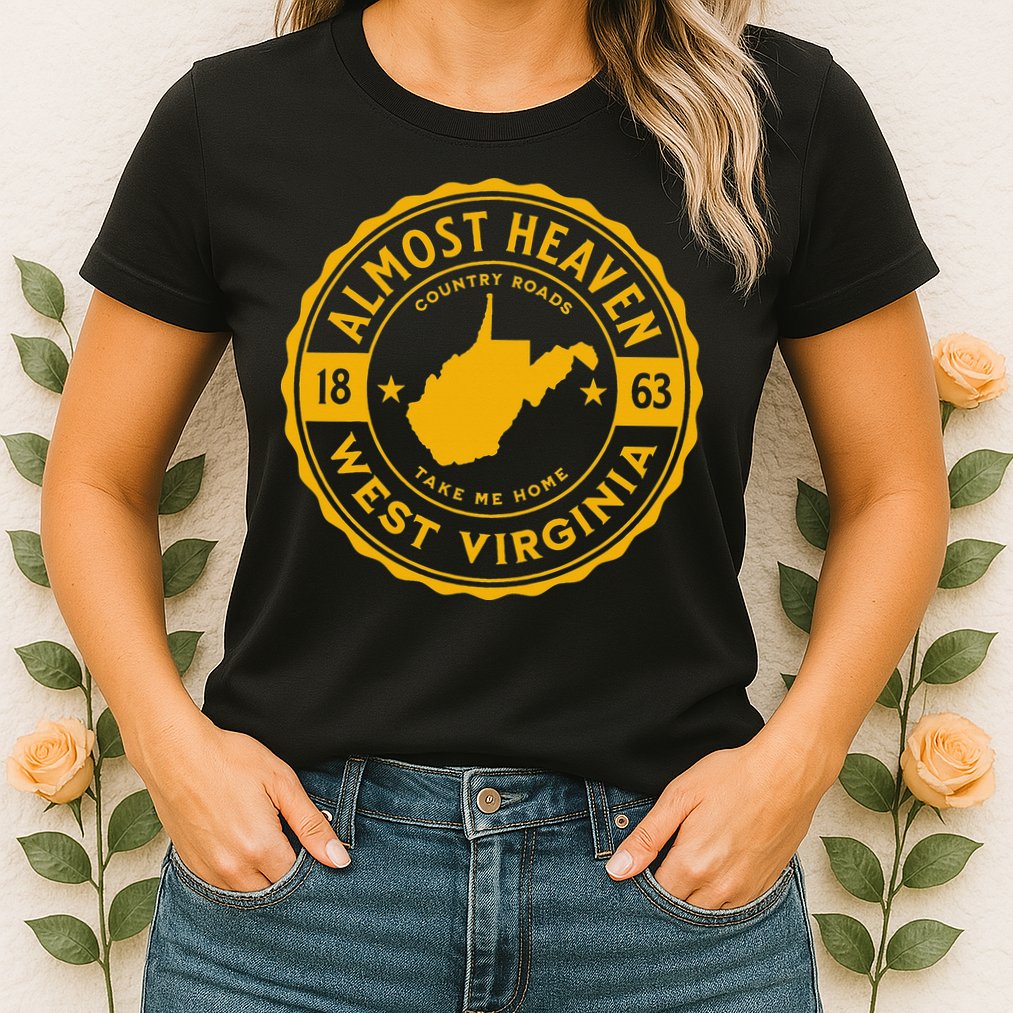 Almost Heaven Home West Virginia Map 304 WV Vintage Womens T-Shirt