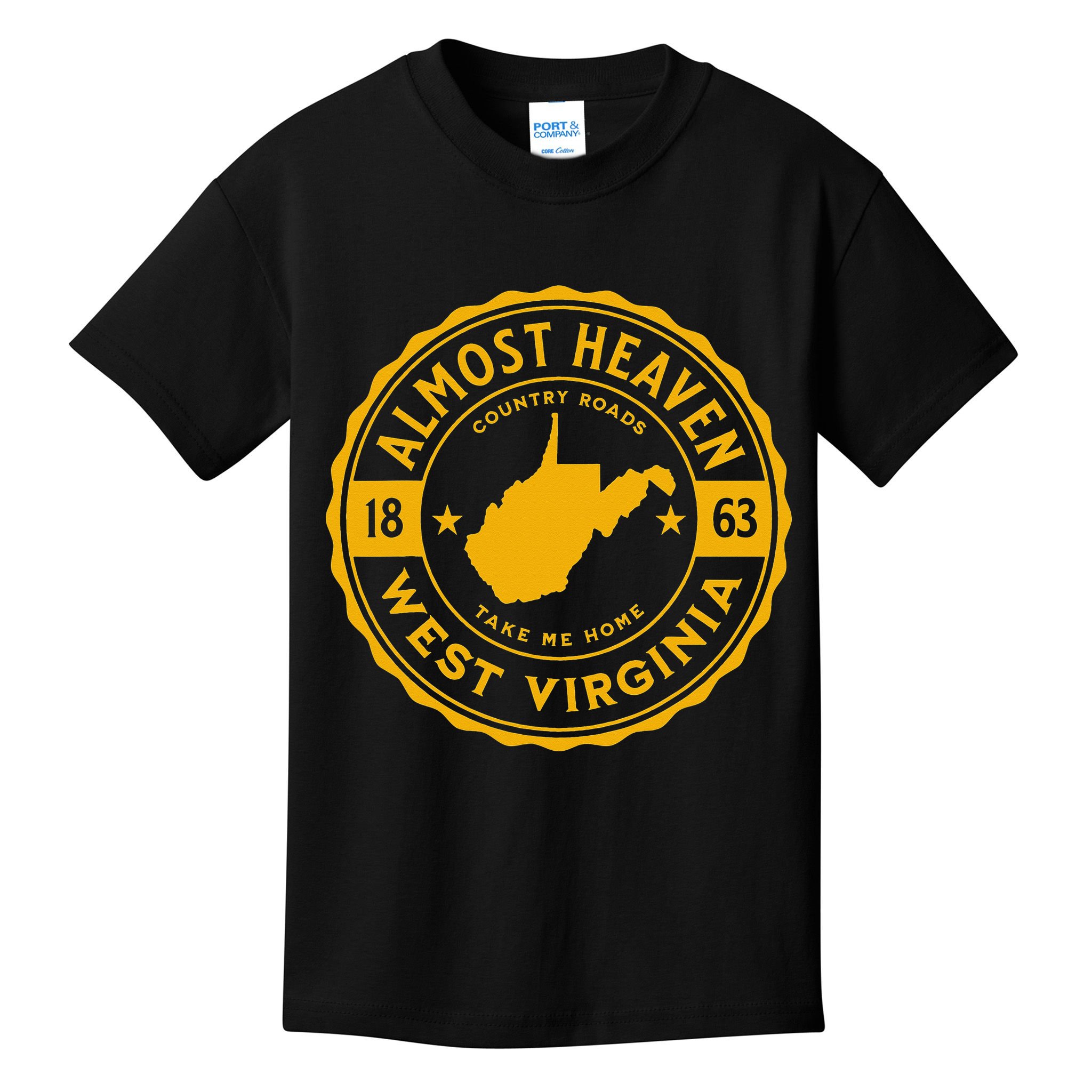 Almost Heaven Home West Virginia Map 304 WV Vintage Kids T-Shirt