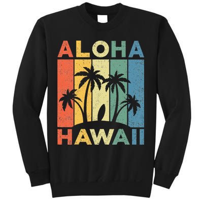 Aloha Hawaii Hawaiian Island Palm Beach Surfboard Surf Sweatshirt
