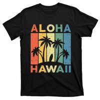 Aloha Hawaii Hawaiian Island Palm Beach Surfboard Surf T-Shirt