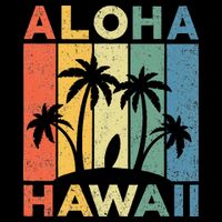 Aloha Hawaii Hawaiian Island Palm Beach Surfboard Surf Drawstring Bag