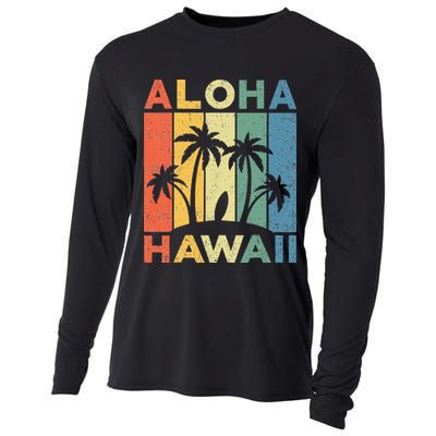 Aloha Hawaii Hawaiian Island Palm Beach Surfboard Surf Cooling Performance Long Sleeve Crew