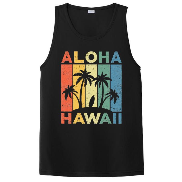 Aloha Hawaii Hawaiian Island Palm Beach Surfboard Surf PosiCharge Competitor Tank