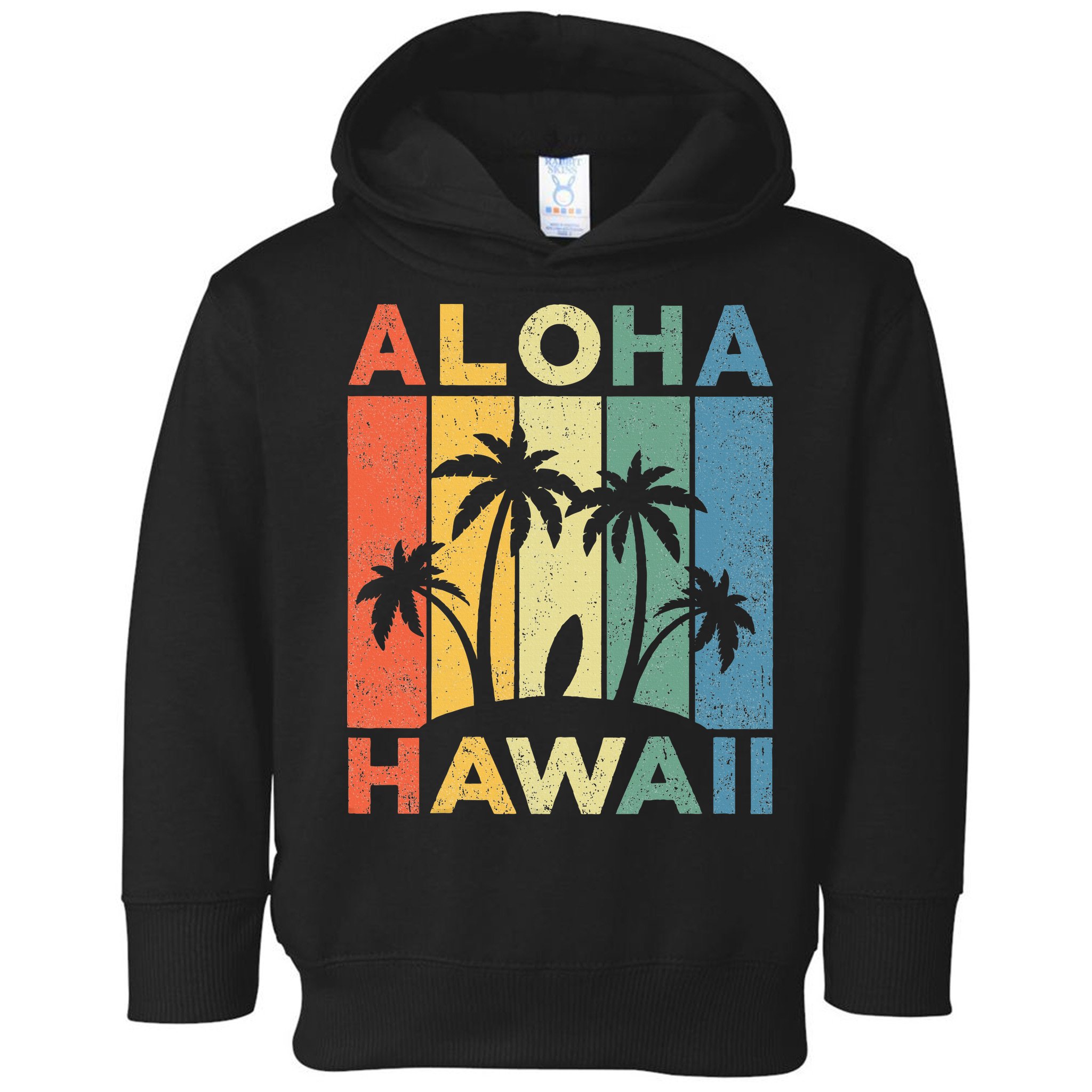 Aloha Hawaii Hawaiian Island Palm Beach Surfboard Surf Toddler Hoodie