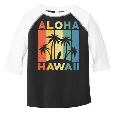 Aloha Hawaii Hawaiian Island Palm Beach Surfboard Surf Toddler Fine Jersey T-Shirt