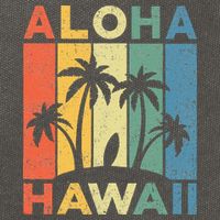 Aloha Hawaii Hawaiian Island Palm Beach Surfboard Surf Cotton Canvas Backpack