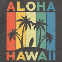 Aloha Hawaii Hawaiian Island Palm Beach Surfboard Surf Vector Backpack