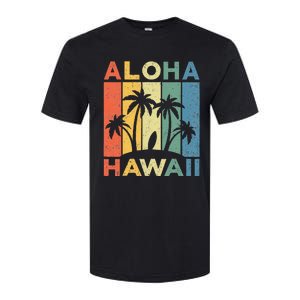 Aloha Hawaii Hawaiian Island Palm Beach Surfboard Surf Softstyle CVC T-Shirt