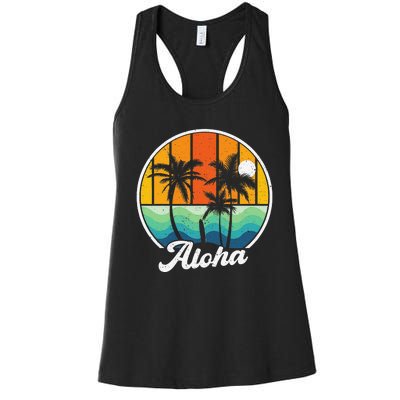 Aloha Hawaii Hawaiian Island  Surf Women's Racerback Tank