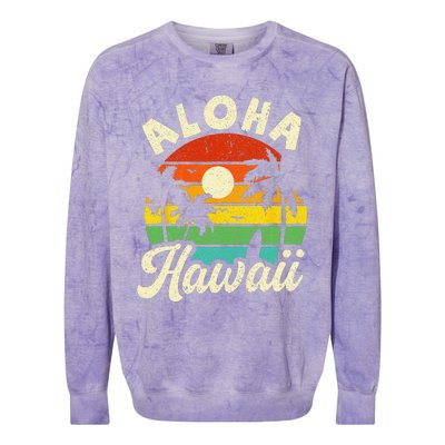 Aloha Hawaii Hawaiian Island Beach Vacation Summer Colorblast Crewneck Sweatshirt