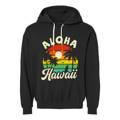 Aloha Hawaii Hawaiian Island Beach Vacation Summer Garment-Dyed Fleece Hoodie