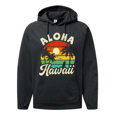 Aloha Hawaii Hawaiian Island Beach Vacation Summer Performance Fleece Hoodie