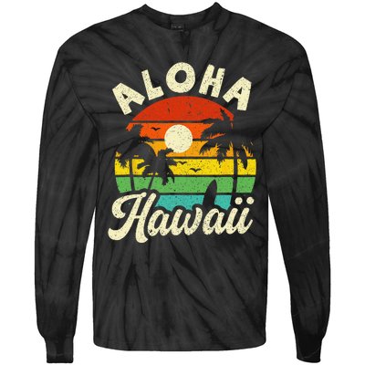 Aloha Hawaii Hawaiian Island Beach Vacation Summer Tie-Dye Long Sleeve Shirt