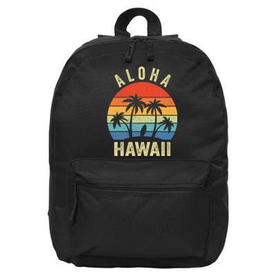 Aloha Hawaii Hawaiian Island Palm Beach Surfboard Surf 16 in Basic Backpack