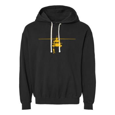 Awesome H60 Helicopter Search And Rescue SAR Design Garment-Dyed Fleece Hoodie