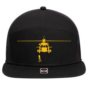 Awesome H60 Helicopter Search And Rescue SAR Design 7 Panel Mesh Trucker Snapback Hat