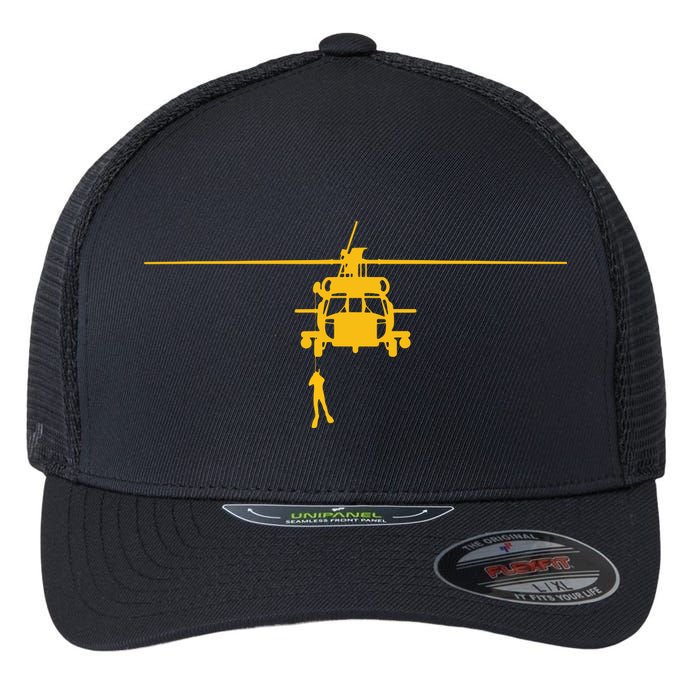 Awesome H60 Helicopter Search And Rescue SAR Design Flexfit Unipanel Trucker Cap