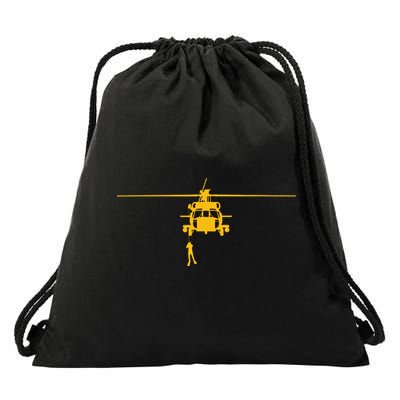 Awesome H60 Helicopter Search And Rescue SAR Design Drawstring Bag