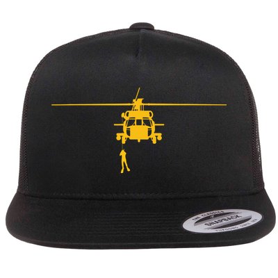 Awesome H60 Helicopter Search And Rescue SAR Design Flatbill Hat