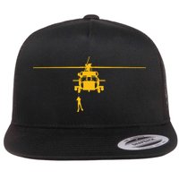 Awesome H60 Helicopter Search And Rescue SAR Design Flat Bill Trucker Hat