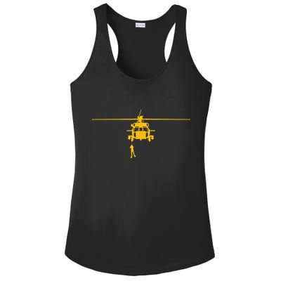 Awesome H60 Helicopter Search And Rescue SAR Design Ladies PosiCharge Competitor Racerback Tank