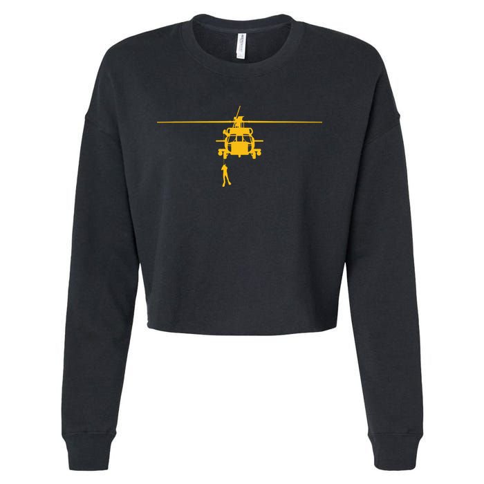 Awesome H60 Helicopter Search And Rescue SAR Design Cropped Pullover Crew