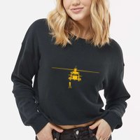 Awesome H60 Helicopter Search And Rescue SAR Design Cropped Pullover Crew