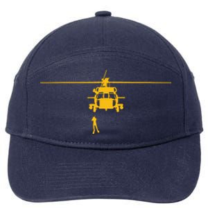 Awesome H60 Helicopter Search And Rescue SAR Design 7-Panel Snapback Hat