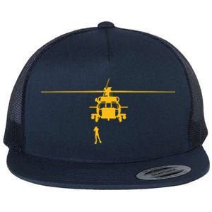 Awesome H60 Helicopter Search And Rescue SAR Design Flat Bill Trucker Hat