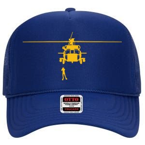 Awesome H60 Helicopter Search And Rescue SAR Design High Crown Mesh Back Trucker Hat