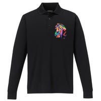 Awesome Horse Horseback Riding Equestrian Lovers Gifts Performance Long Sleeve Polo