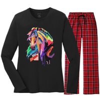 Awesome Horse Horseback Riding Equestrian Lovers Gifts Women's Long Sleeve Flannel Pajama Set 