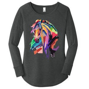 Awesome Horse Horseback Riding Equestrian Lovers Gifts Women's Perfect Tri Tunic Long Sleeve Shirt